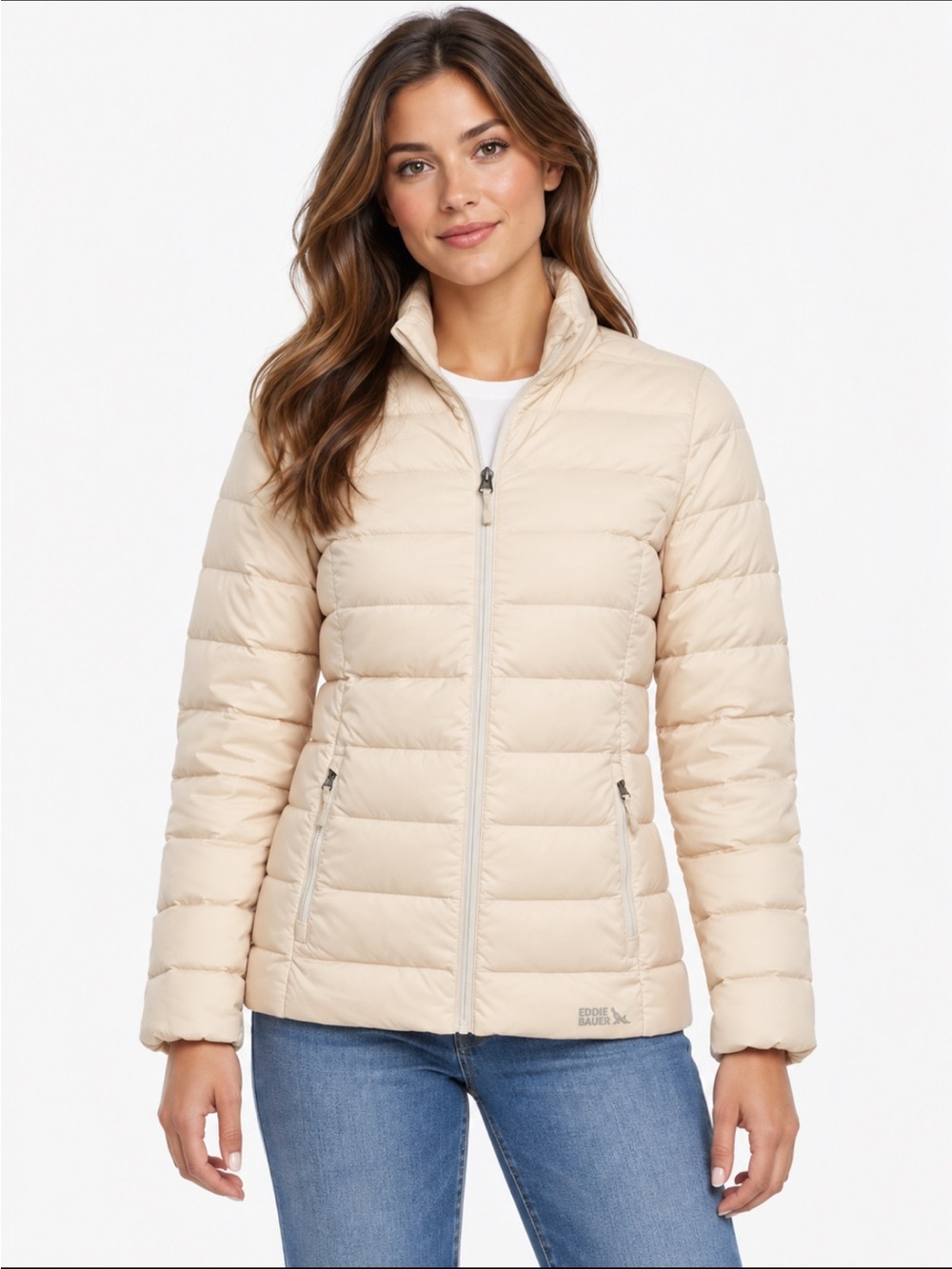 Eddie Bauer Women's Packable Jacket 650 Fill Power Down No Hood Zip Pockets 😍